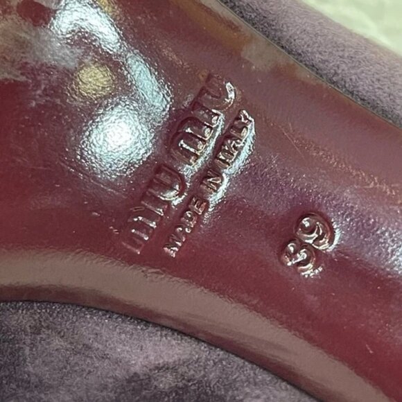 Miu Miu Pumps Purple Suede Close Toe Shoes High Heels Slip On Women's 39 EU/9 US - Picture 12 of 12